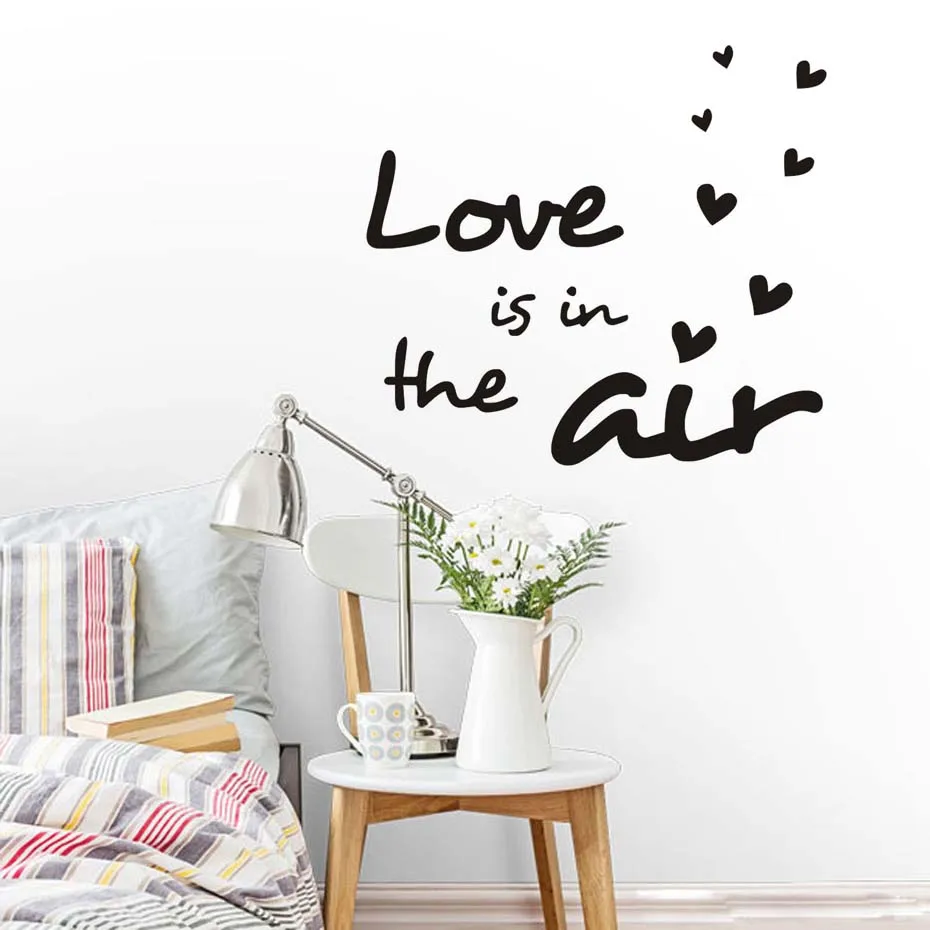 Us 5 08 35 Off Love Is In The Air Wall Decals Home Love Wall Stickers Quotes Bedroom Wedding Party Decor Vinyl Wall Art Poster Murals Diy In Wall