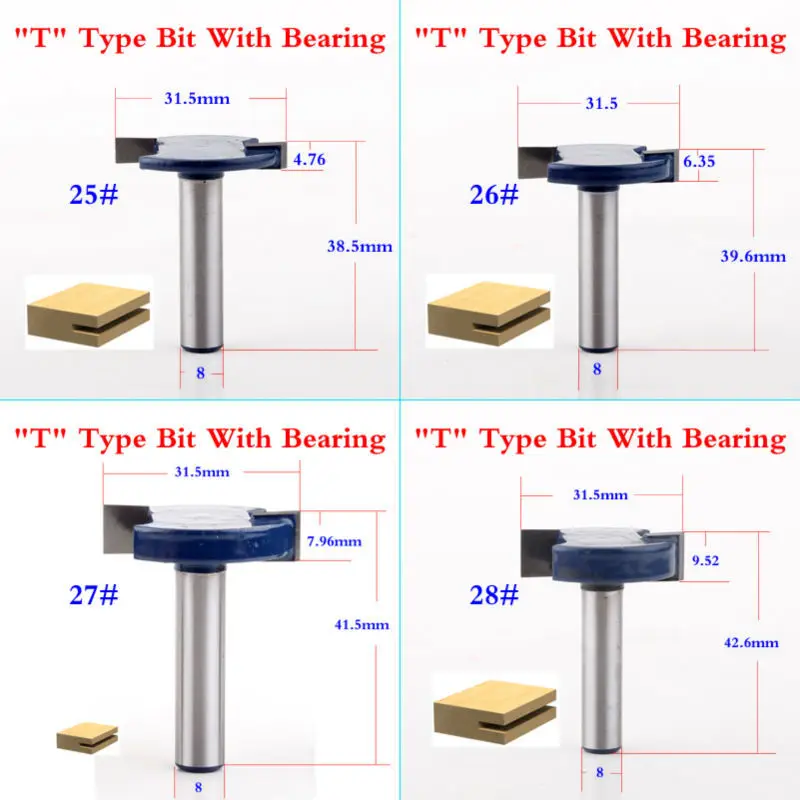 1 шт. 8 мм хвостовик древесины маршрутизатор бит прямой Концевая фреза триммер очистка заподлицо отделка угловая круглая бухта коробка биты инструменты фреза