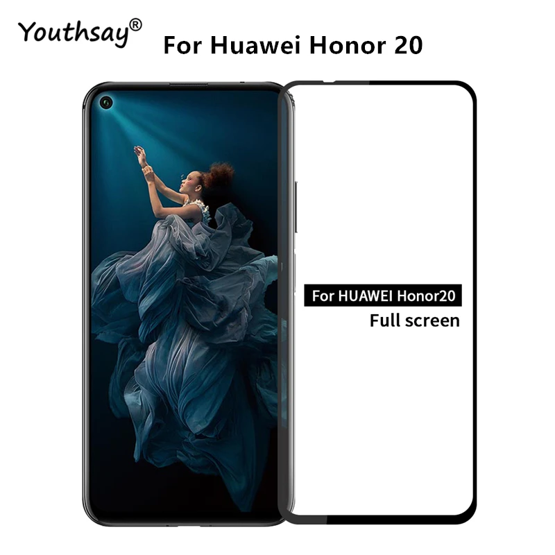 honor 20 стекло huawei Honor 1PCS 2.5D полный клей покрытие экрана Защитная пленка для чехол