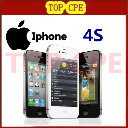 100 Original phone Factory Unlocked Iphone 4S phone 3 5 8MP Camera GSM WCDMA WIFI GPS