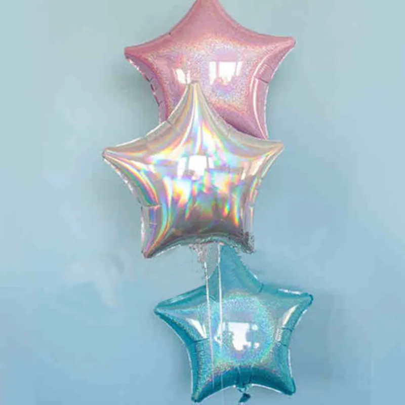 

50pcs/lot 18inch laser Five-Point star Foil balloons Birthday Festival wedding bar decor Supplies baby toys 45 cm Gold Pentagram