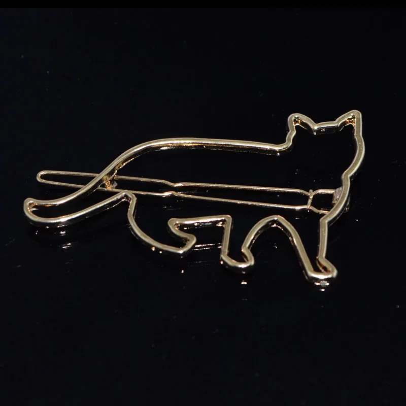 

Lot 10 Pcs Gold Plated Hollow Out Cat Hair Clip Hairpin Barrettes Decorations Jewelry Hair Accessories
