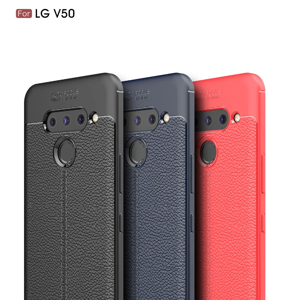 

For LG V50 ThinQ 5G Cases Cover Carbon Fiber Brushed Soft Silicone TPU Protective Phone Back Cover for lg v50 thinq Q7 V40 G7 G6