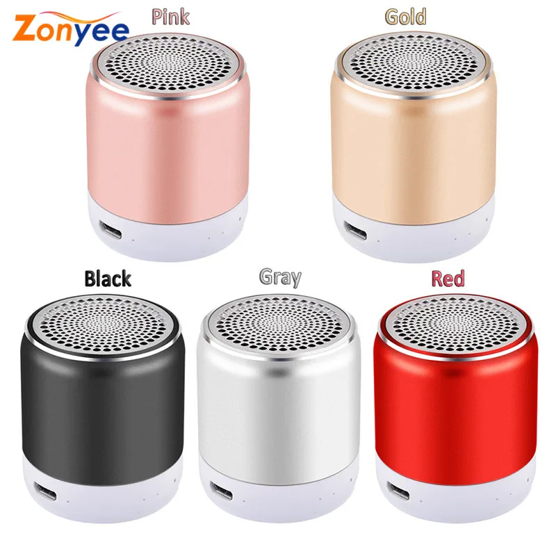 

Metal Wireless Bluetooth Speaker Mini Portable Clear Sound Voice Phone Loudspeaker Stereo Outdoor Hike Pink Red Gold Black Silve