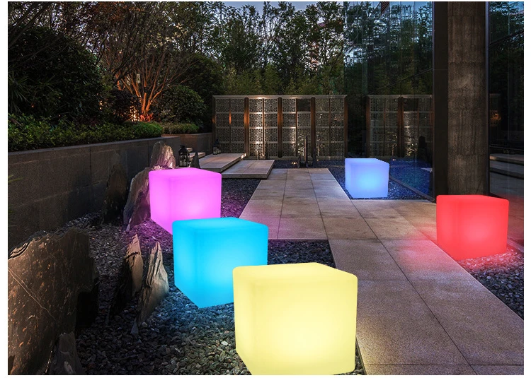 50x50x50 см(16-Цвет светодиодный куб табурет мебель дистанционного Управление RGB светодиодный светящийся куб для внутреннего и наружного спорта двор бар для рождественской вечеринки
