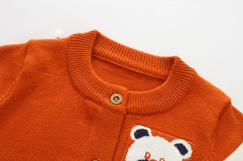 Теплый мягкий детский свитер; кардиган с рисунком медведя; милый свитер для мальчиков; кардиган из кроличьей шерсти для маленьких девочек; весенняя одежда для маленьких девочек