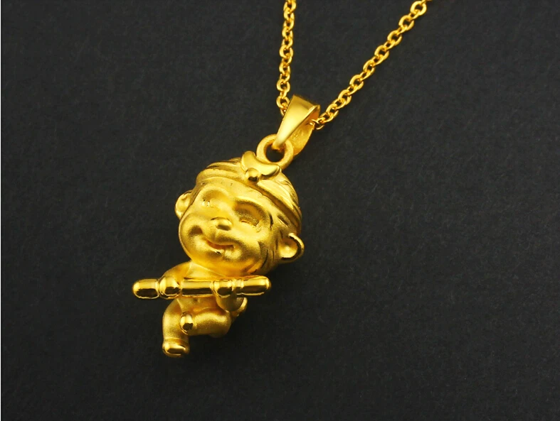 Подвеска в виде китайской обезьяны из желтого золота 999 пробы 24 к|pendant murano|gold heart