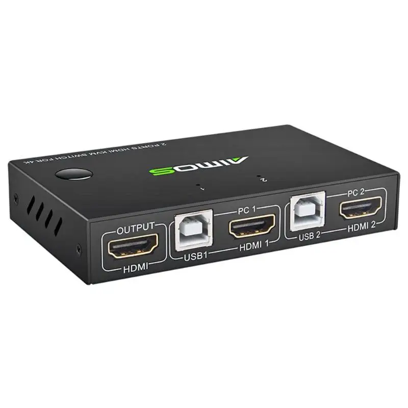 2 порта HDMI USB KVM 4K коммутатор разветвитель для обмена монитором клавиатура мышь Адаптивная декорация EDID/HDCP