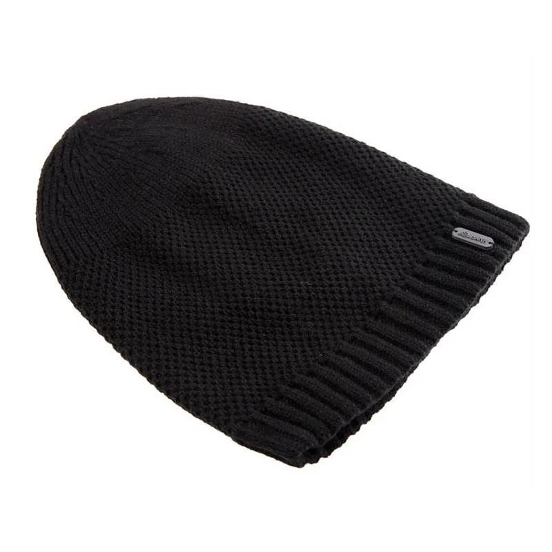 Новинка, вязаные шапки-бини(skullie, beanie) на осень и зиму, мужские шапки Gorro, хип-хоп шапки-бини, зимние шапки 6 цветов - Цвет: black