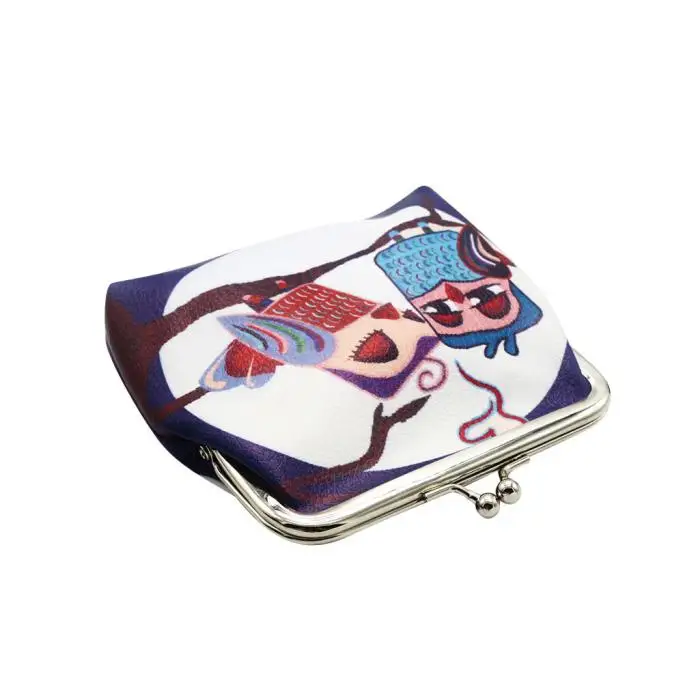 Aelicy, женский модный мини-кошелек с рисунком совы, маленький кошелек для монет, кошелек с застежкой, клатч, держатель для ключей, сумка для хранения
