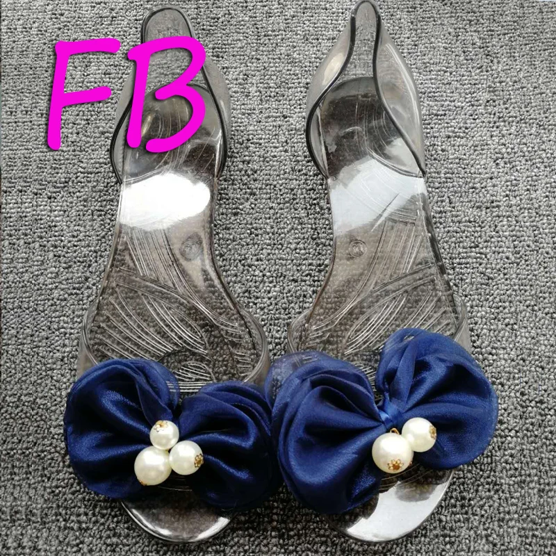

Bow Tie Flower Pearl Beach Sandals Melissa Camellia Fish Mouth Jelly Sandals 2019 Flip-Flops Candy Color Soft Bottom Women Shoes