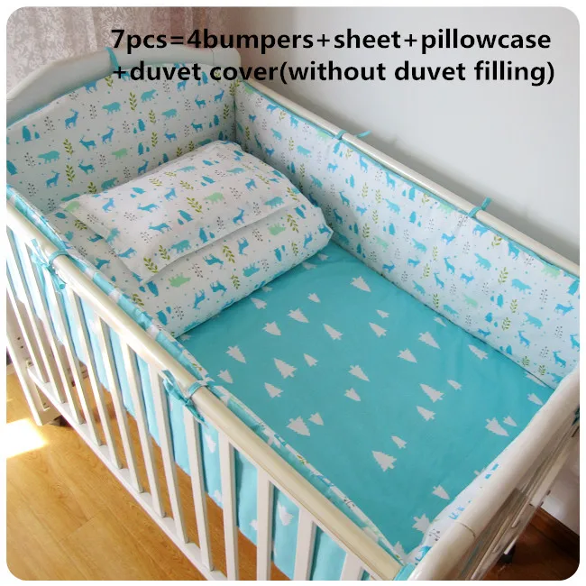 

Promotion! 6/7PCS Baby Crib Cot Bedding Set Cot Bumper Baby Sheet ,duvet cover ,120*60/120*70cm