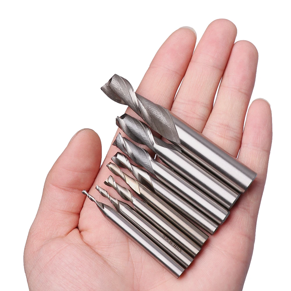 Enhanced Carbide Milling Cutter - 2 Flute Straight Shank End Router Bit, HRC65 Stainless Steel