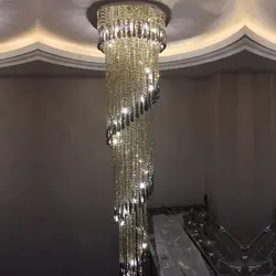 Спираль дизайн Роскошные хрустальная люстра современный дальнего света светильники для гостиничных проектов kronleuchter Кристалл