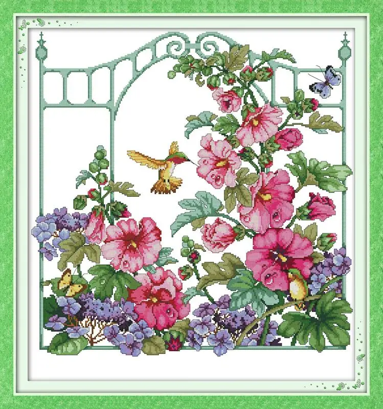 Flower garden Embroidery Floss DMC Cross Stitch In 11CT 14CT DIY Needlework Counted Kit for Crafts | Дом и сад