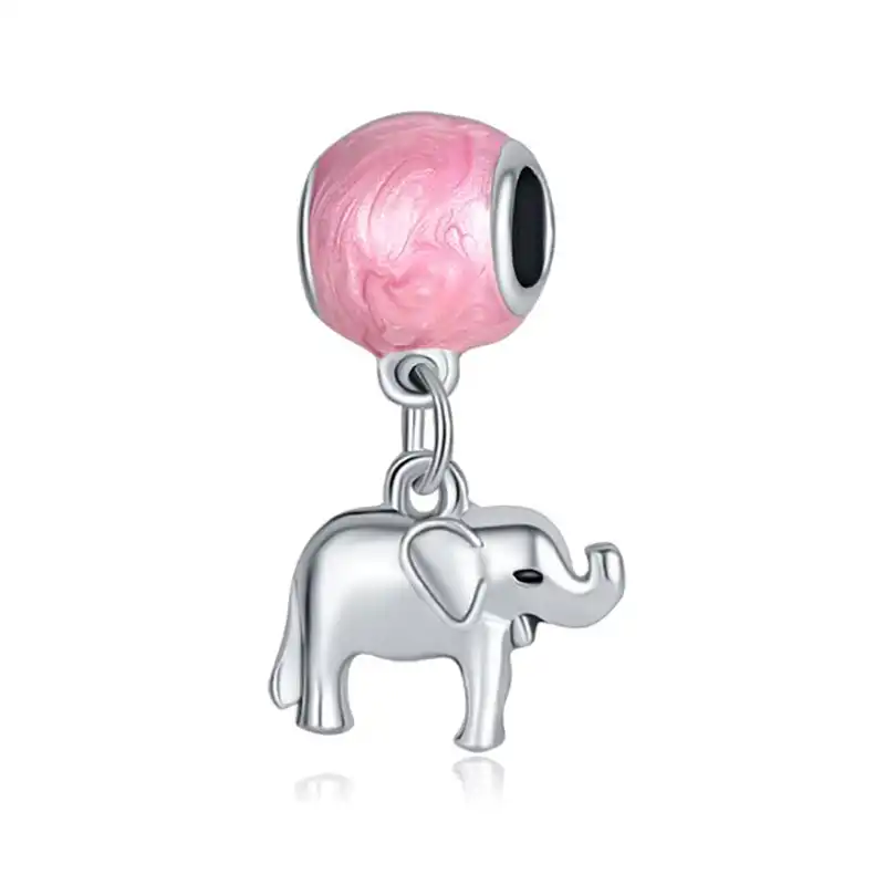 Pink Elephant Plata De Ley 925 Original Jewelry Charms Beads Fit Pink Elephant Plata De Ley 925 Original
