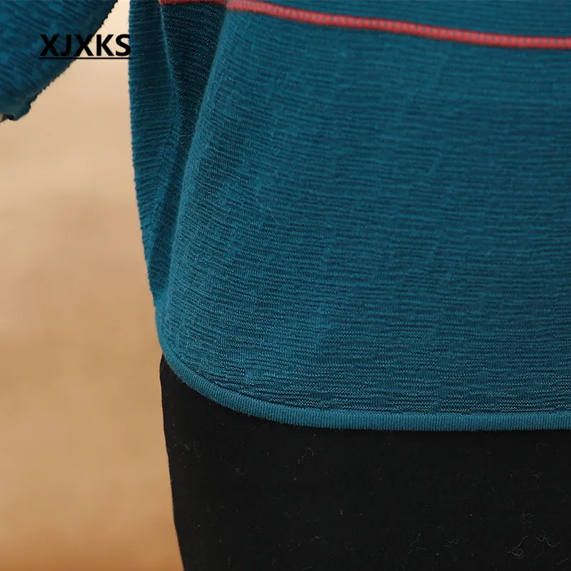 XJXKS Fashion Diamond Three Quarter Sleeve Women's Sweater 2019 Spring New Loose Plus Size Cashmere Knitting Thin Sweater Women XJXKS Fashion Diamond Three Quarter Sleeve Women's Sweater 2019 Spring New Loose Plus Size Cashmere Knitting Thin Sweater Women