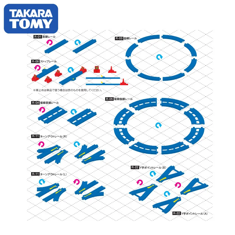 Takara Tomy Plarail Trackmaster железнодорожные пути пластиковые детали аксессуары кривая/прямой/блок/мост