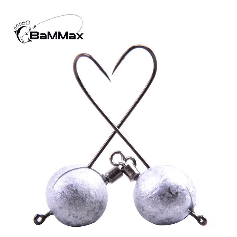 Bammax fishing hook 5pcs/lot 4.8g 3cm  Jig head lead head hook for Soft Bait Worm Barbed Fishhook Fishing tackle Accessories