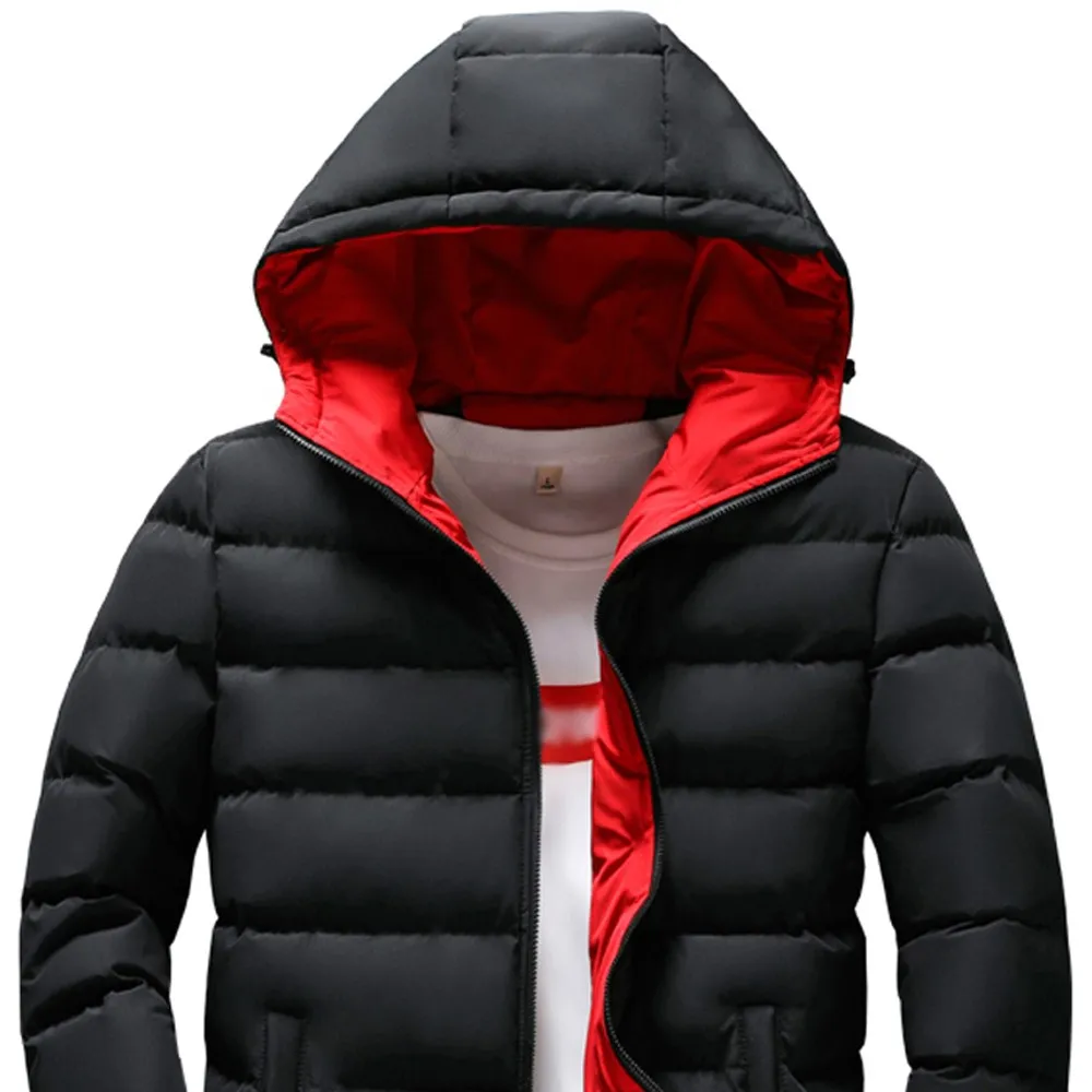 Новое модное мужское пальто, Мужская одежда, повседневное теплое зимнее пальто на молнии с капюшоном для мальчиков, верхняя одежда, куртка, Топ
