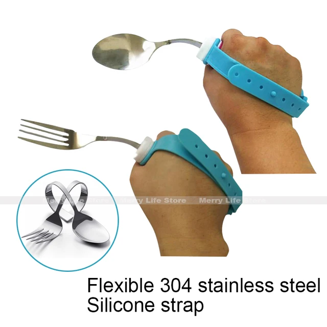 Flexible Spoon Fork Rotating Dining Eating AIDS Utensil Disabled