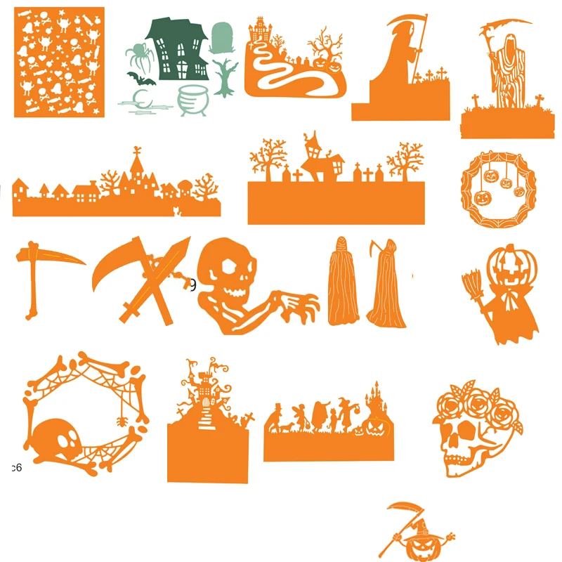 

Holloween Theme Words skeleton Pattern Metal Cutting Dies Stencil Scrapbooking Embossing For Paper Card DIY Crafts 2019