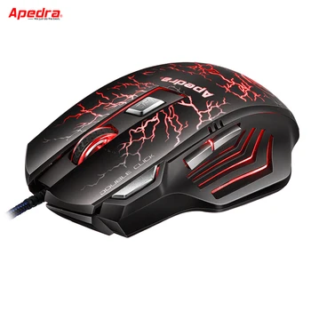 

APEDRA Programmable USB Wired Gaming Mouse 7Buttons 3200DPI Optical Computer Mouse Gamer Mice for PC Laptop Game LOL CSGO Dota 2