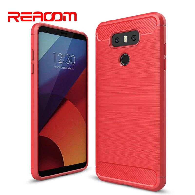 

REAOOM Soft Silicon Case for LG G6 Coque Carbon Fiber Anti Knock Phone Cover for LG Q6 Q7 V30 V30S K8 K10 2018 Q Stylus TPU Case