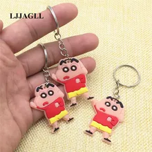 Anime CRAYON Figure Straps Bag Phone Pendant PVC Cartoon Shin-chan 10pcs/lot 31*86mm Key Chain Ring Comic Key Holder ACT005 pvc cartoon comic doll