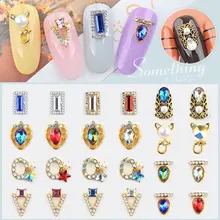 10 шт./упак. очарование ногтей Стразы Украшения из металлического сплава блестящие Ювелирные изделия из кристаллов модный дизайн 3D Маникюр книги аксессуар