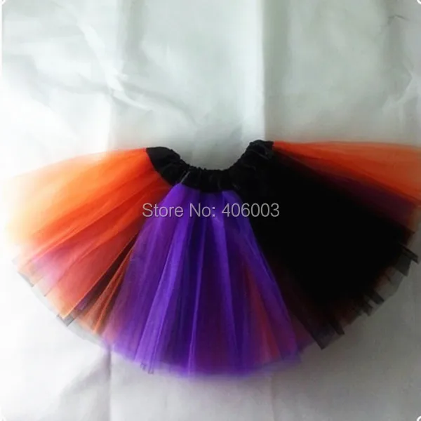 

New Arrival baby girls tutu de ballet pageant skirts kids children black purple orange fluffy tulle satin ribbon halloween tutu