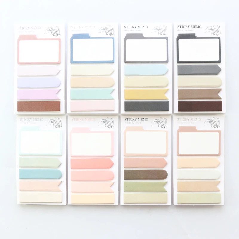 

Colored office school multi sticky memo pad stationery,candy adhesive student desk note pad labels tabs stickers set