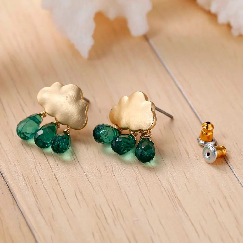 DoreenBeads летние серьги гвоздики в виде облаков акриловые бусины богемном стиле