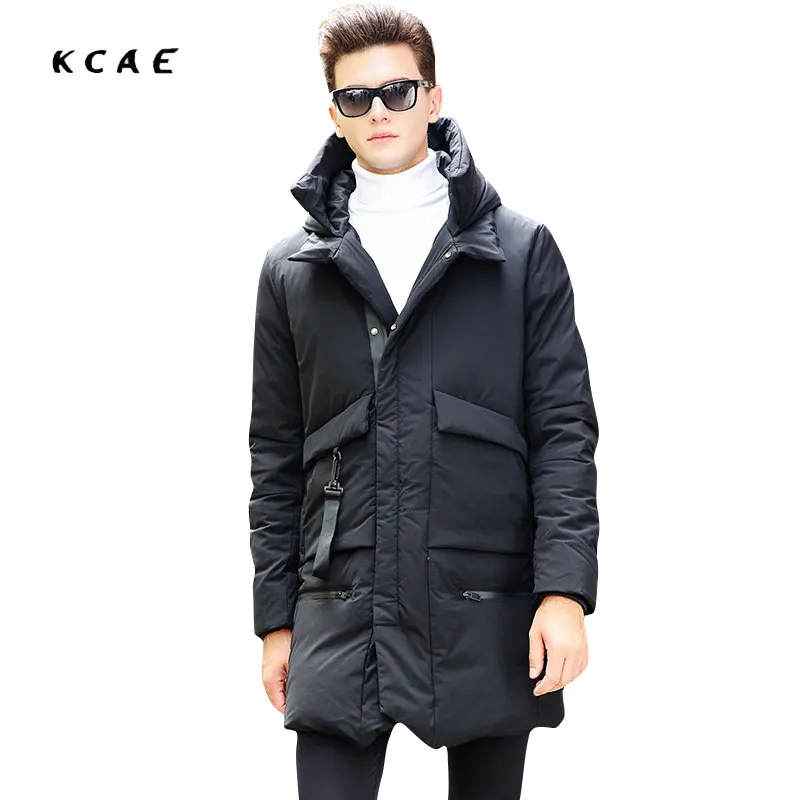 

2017 Winter coat Male Korean version of the Slim hooded thick in the long section of Fashion jacket men jacket High quality