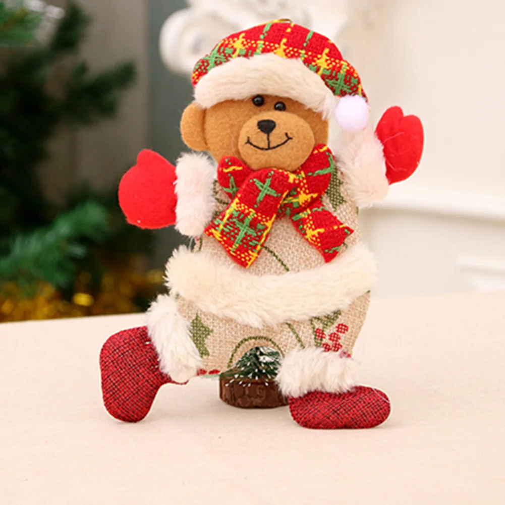 1 шт. рождественские украшения Рождественский подарок Санта Клаус Снеговик Дерево Игрушка Кукла подвесные украшения для дома