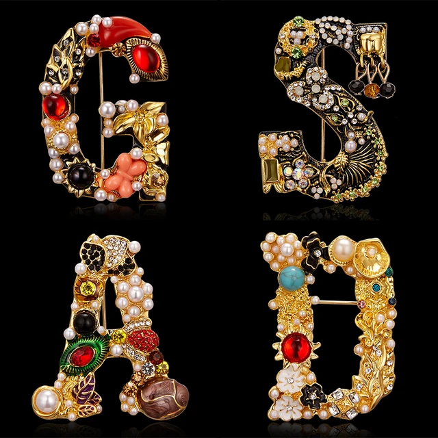 Women Letter C Brooch Pin, Fashion Brooches E, Yl Brooches Women