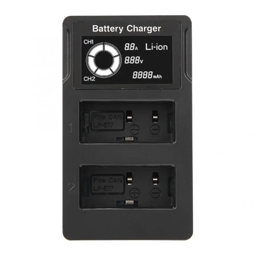 LP E17 ЖК дисплей USB Двухканальное зарядное устройство для камеры Canon EOS M3 750D