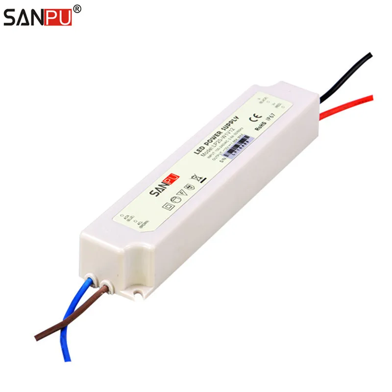

SANPU SMPS 12v 20w LED Power Supply Waterproof 1a Constant Voltage Switch Driver 220v 110v ac-dc Light Transformer White IP67