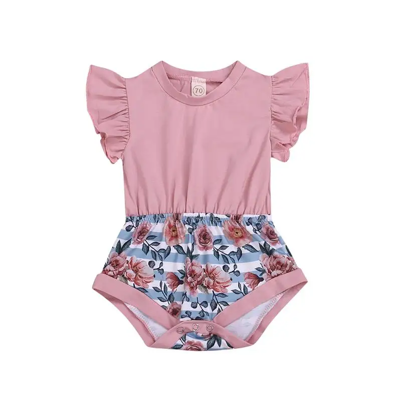

Newborn Baby Girls Flowers Romper Short Sleeve Jumpsuit Outfits Clothes Summer Sunsuit