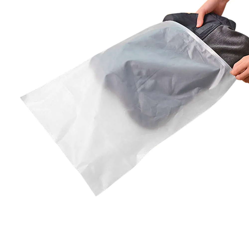 Горячая Пластик сумка для хранения дорожный макияж бирка для багажа водонепроницаемая обувь сумка для тряпичным мешком застежка; для хранения Организатор Pouch0.86