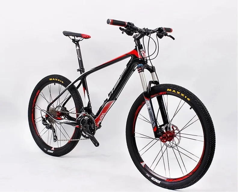 Perfect 26inch carbon fiber mountain bike 27speed Shiman0 bicycle fork oil disc brakes gas ultralight carbon fiber frame Super light 22