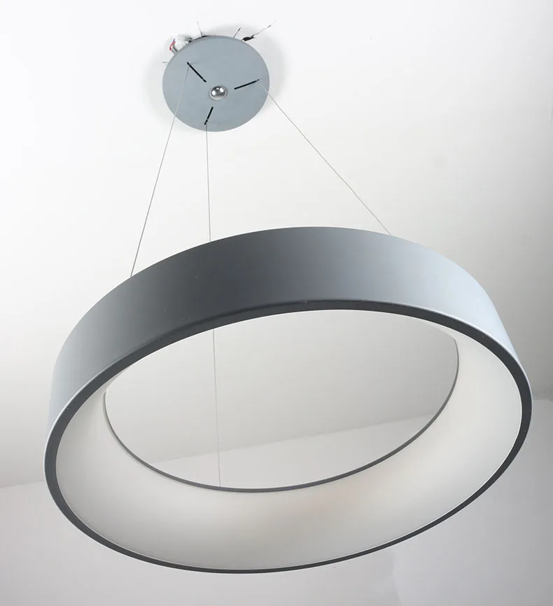 Минималистичный подвесной круглый светильник, современный круглый светодиодный подвесной светильник с кольцом, подвесной светильник для кухни, гостиной, столовой