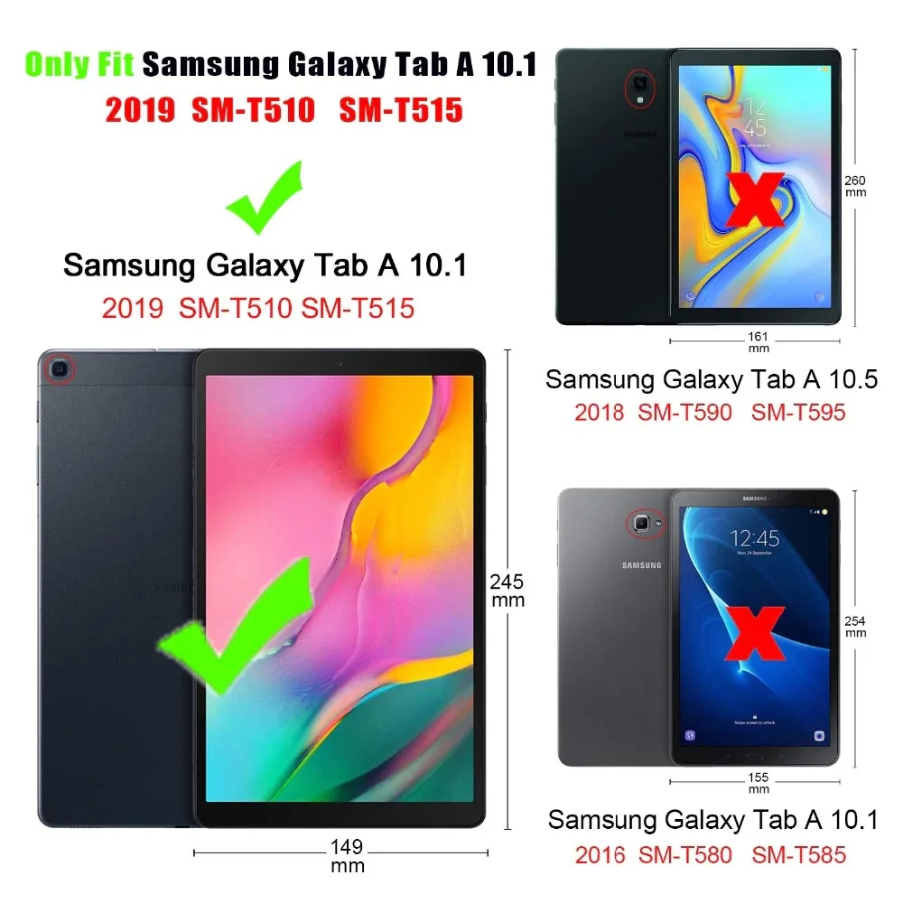 Для samsung Galaxy Tab A 10,1 тонкая магнитная складной из искусственной кожи Стенд Крышка SM-T510 T515 защитный чехол для планшета+ пленка+ ручка