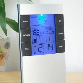 

LCD Backlight Digital Display Multifunction Thermometer Hygrometer Weather Temperature Monitor for Home Use