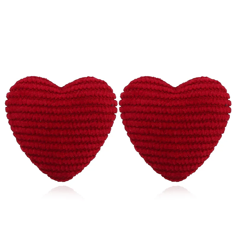 

LZHLQ New Trendy Velvet Earrings Cute Lady Peach Heart Stud Earrings Love Earrings Fashion Jewelry Boho Bohemian Earrings Female