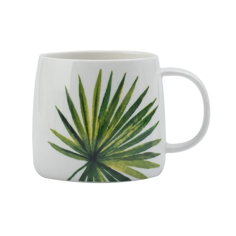 Скандинавская кружка с рисунком кактуса, креативная в виде черепахи, свежее растение, керамическая чашка для кофе, завтрака, молока, для дома, офиса, украшение стола, посуда для напитков - Цвет: 1