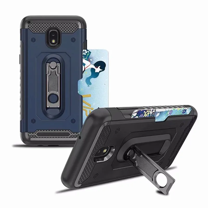 LUPHIE Armor PC + TPU чехол для Samsung J7 J3 2018 слот карты металлическая подставка 360