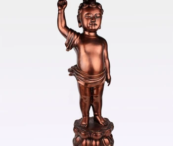 

31" China Tibet Bronze Little Shakyamuni Buddha Statue Point Shy And Earth