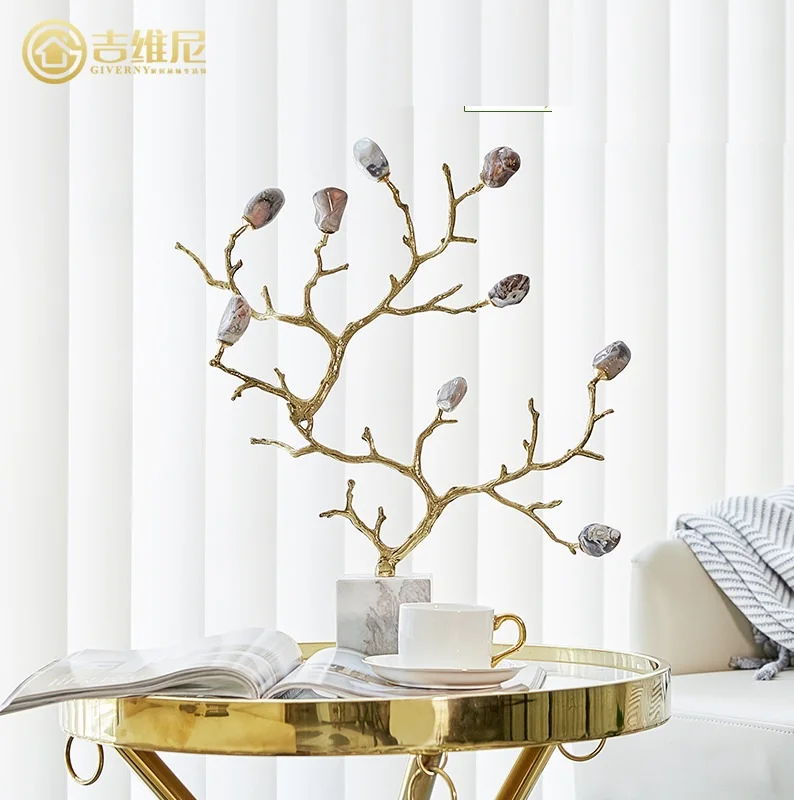 

Golden Tree with Gemstone / Coral Branches Hanging Bracket / Made of Brass