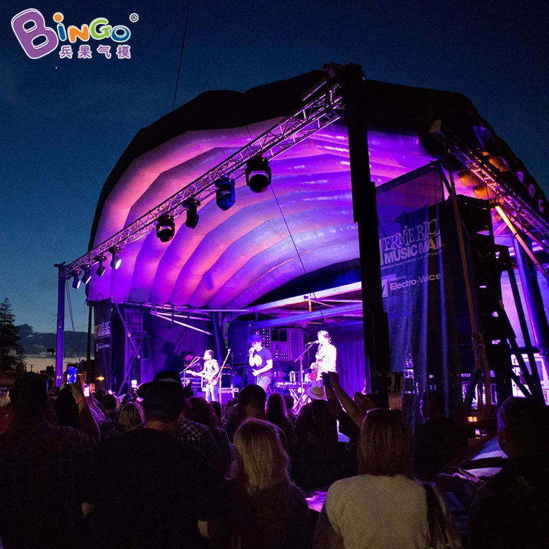  7m wide inflatable stage roof tent for concert/performance/events black outside white inside outdoo